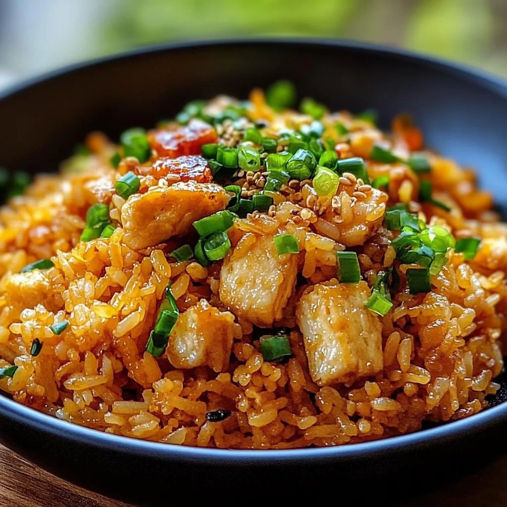 Kimchi Fried Rice with Chicken
