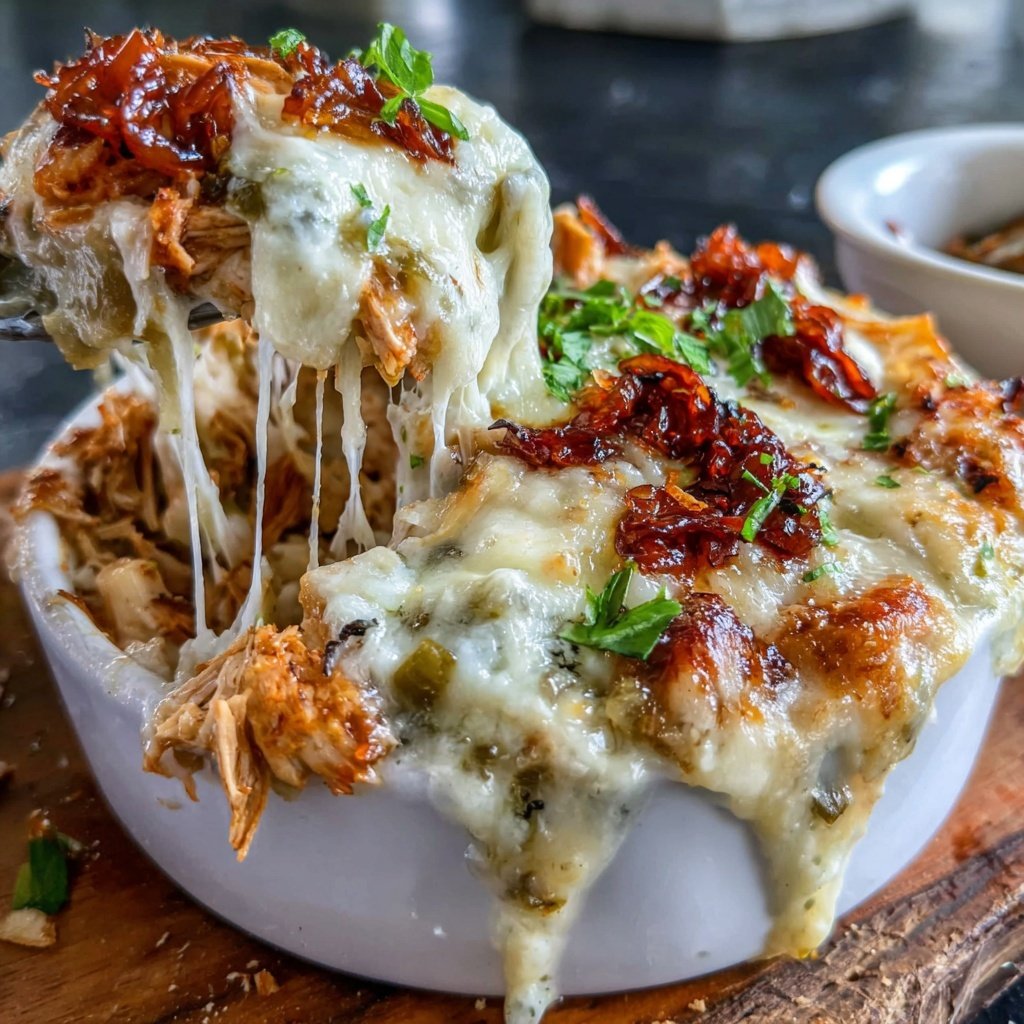 Shredded Chicken Green Chile Bake