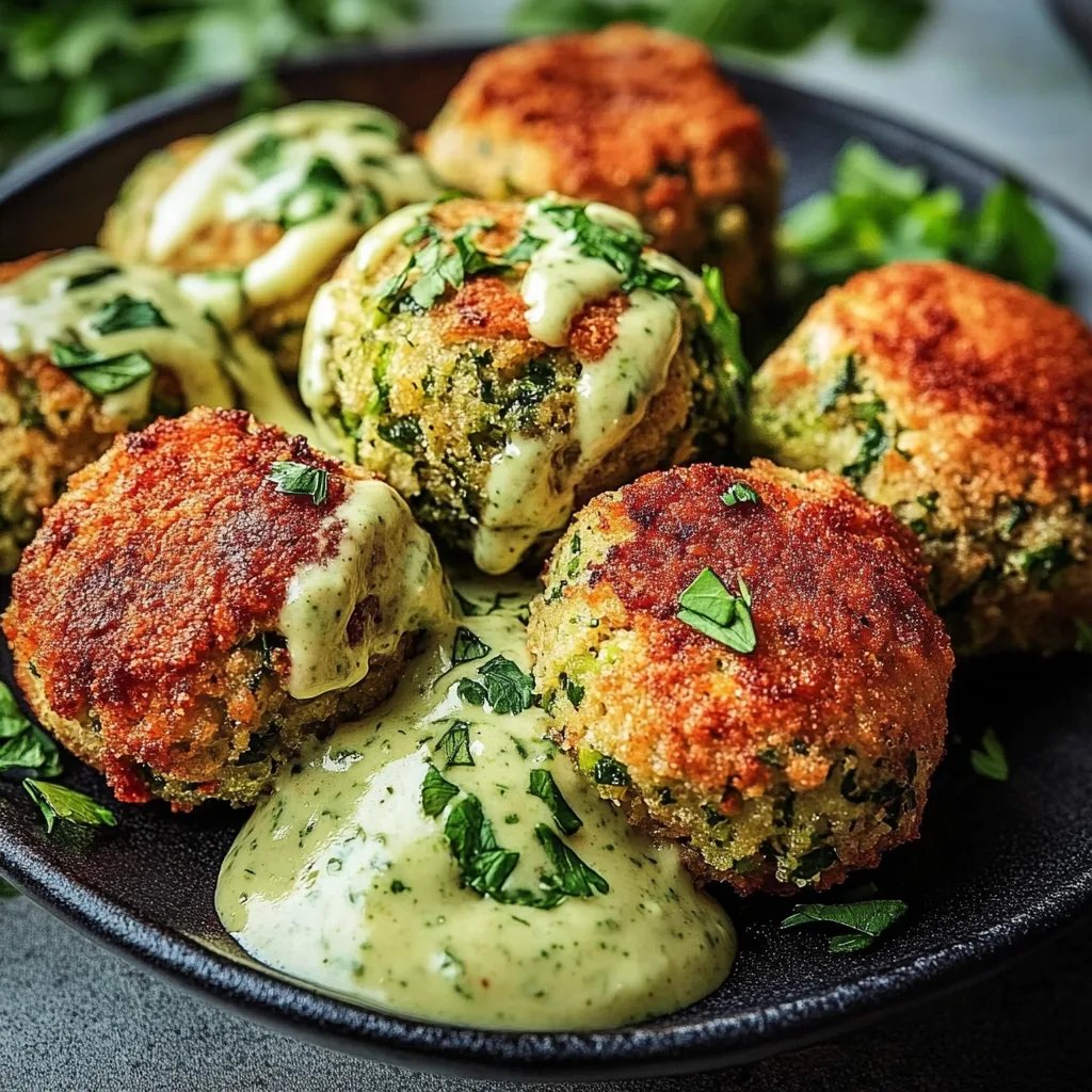 Baked Salmon Balls with Creamy Avocado Sauce