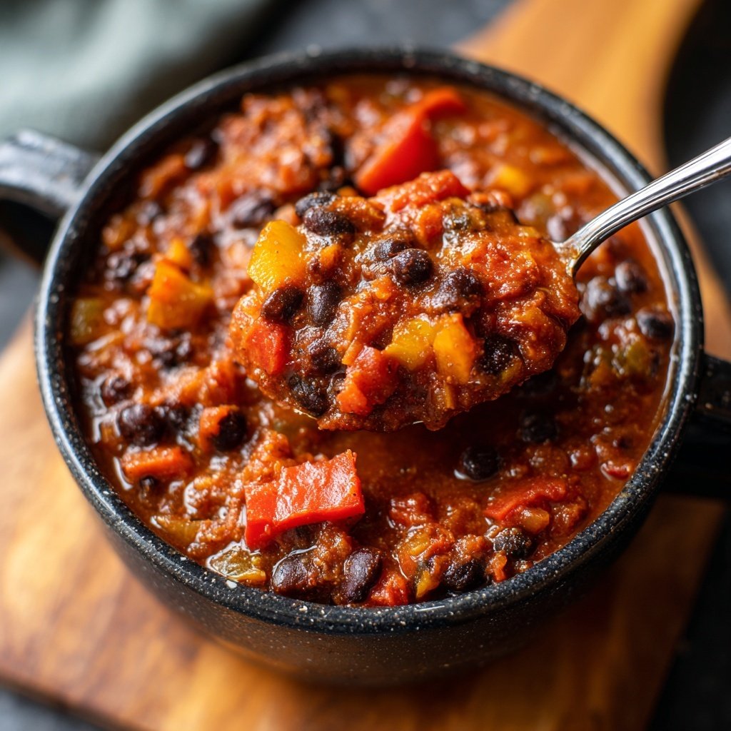 Healthy Crockpot Black Bean Chili