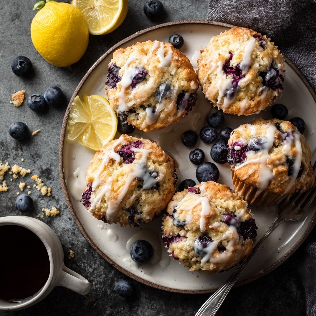 Lemon Blueberry Yogurt Muffins