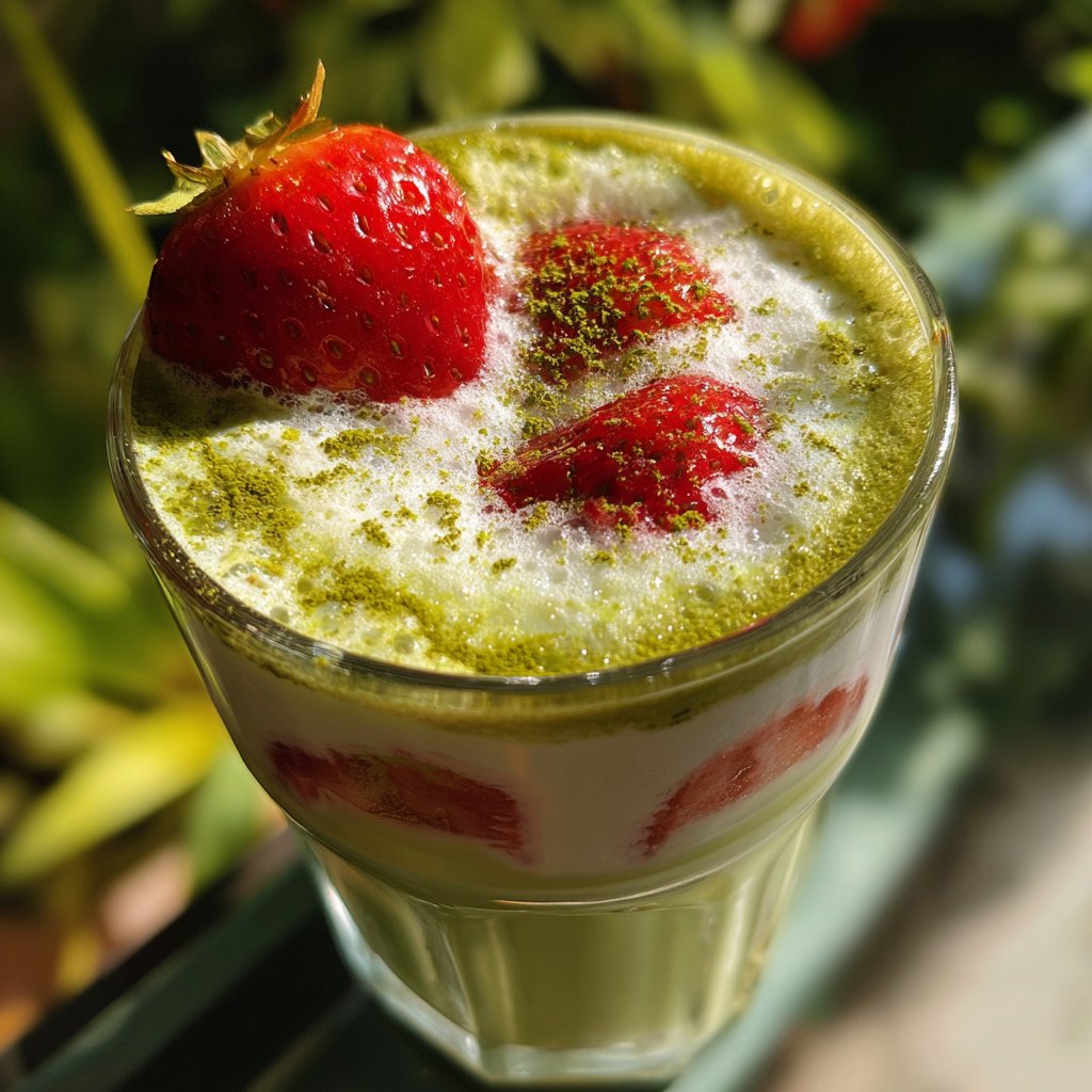 Strawberry Matcha Latte Iced