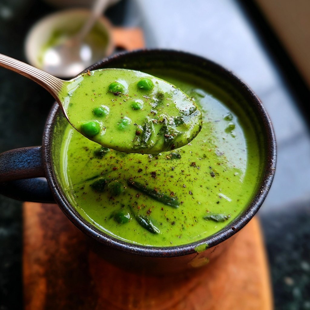 Spring Pea And Spinach Soup