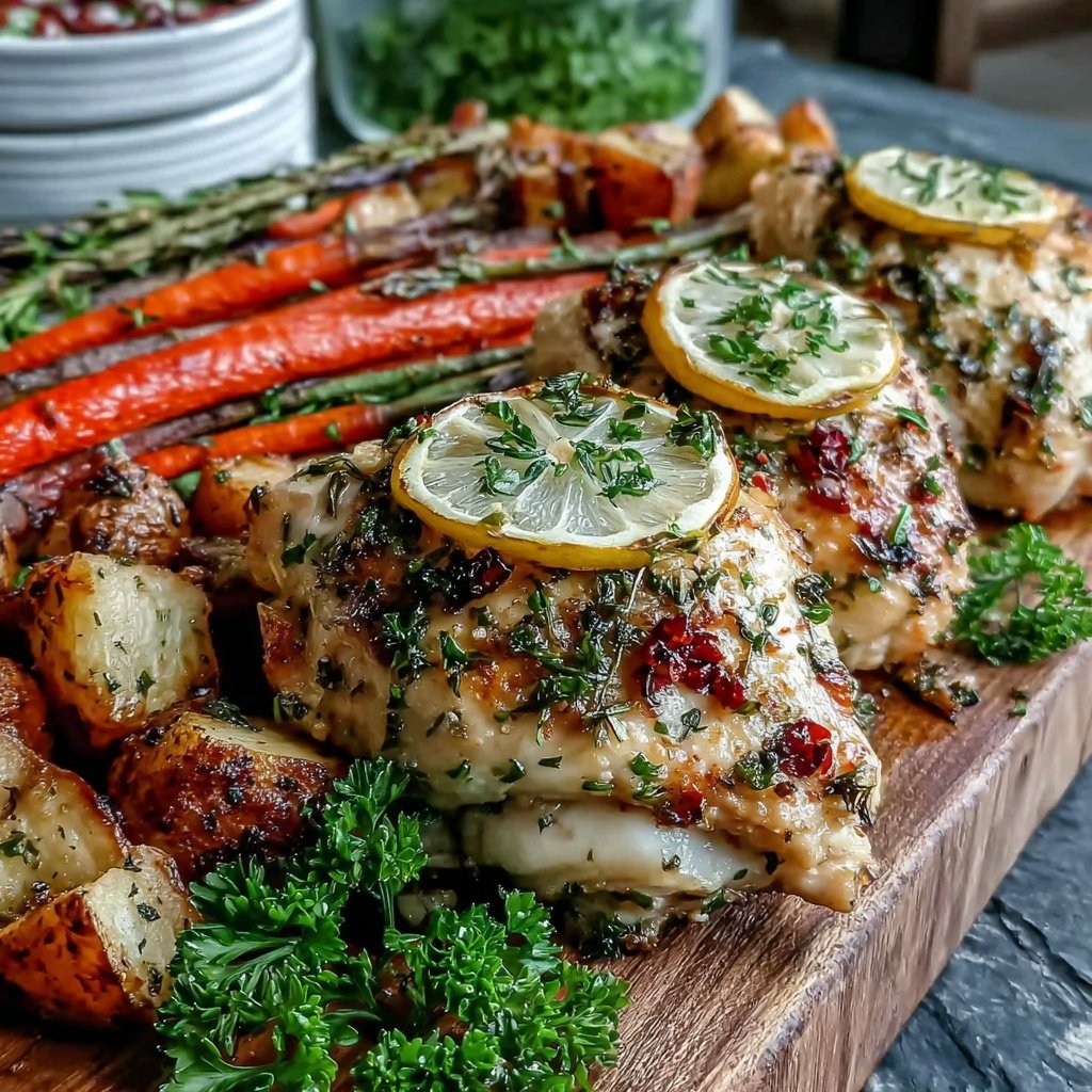 Healthy Lemon Herb Chicken With Roasted Vegetables