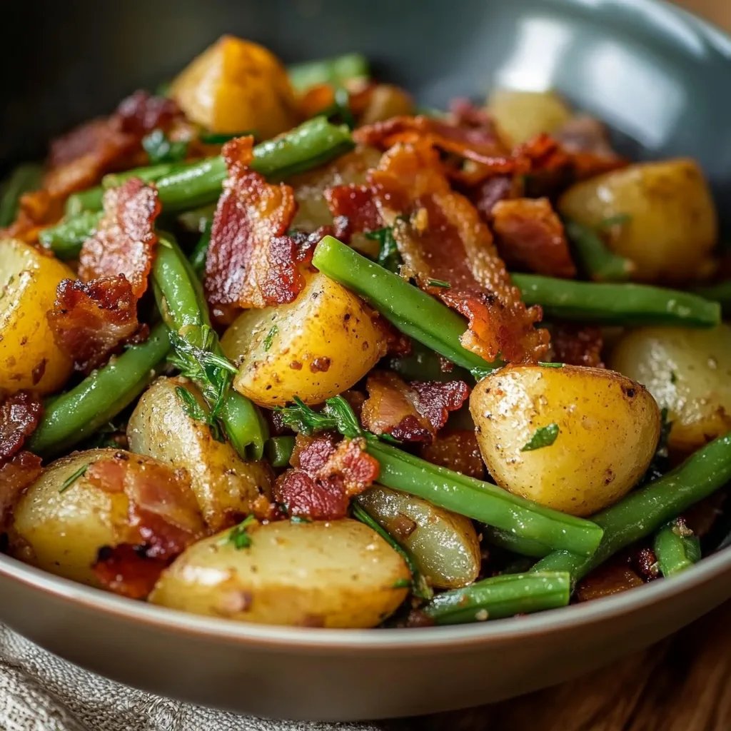 Country Ranch Green Beans and Potatoes with Bacon
