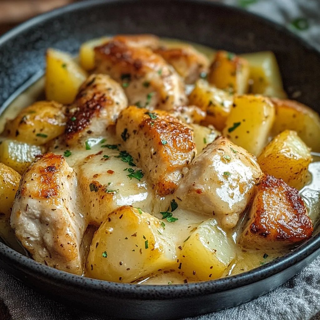 Garlic Parmesan Crockpot Chicken and Potatoes