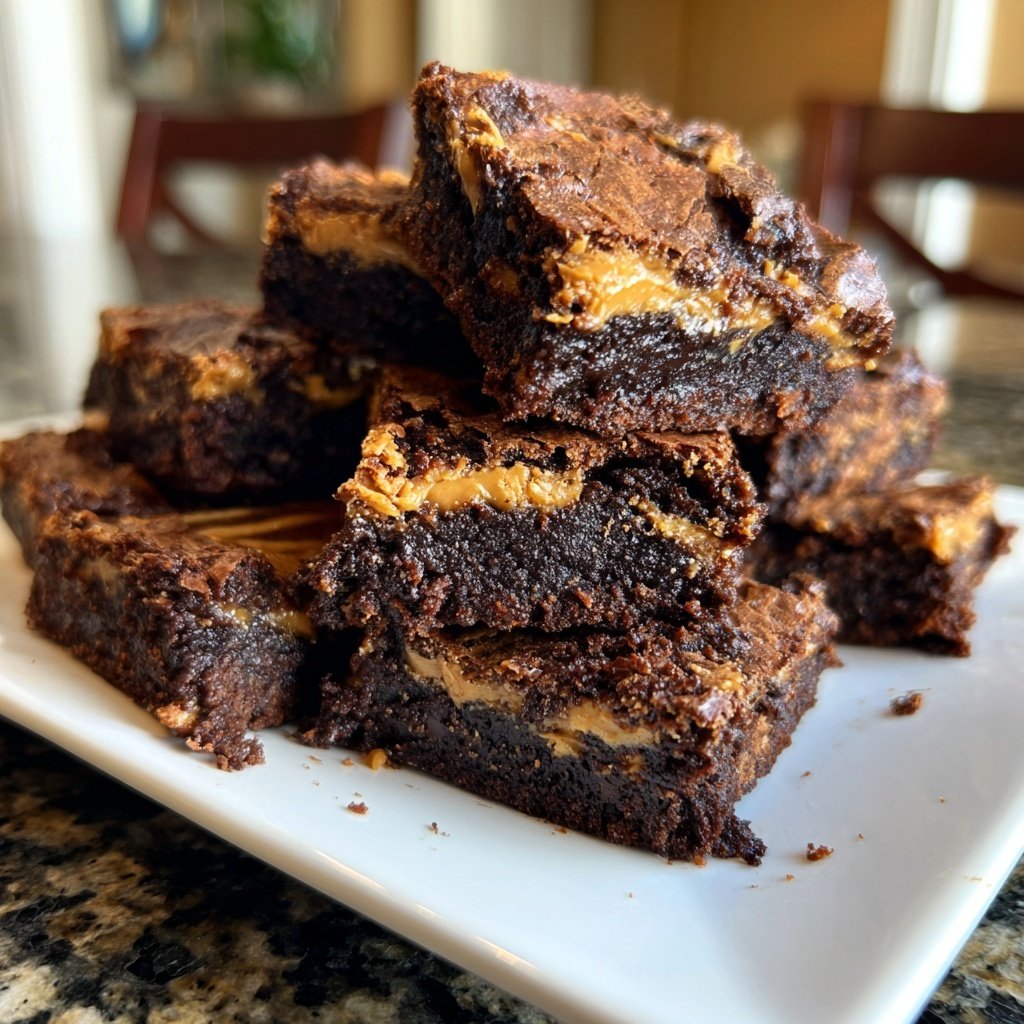 Cottage Cheese Brownies with Peanut Butter