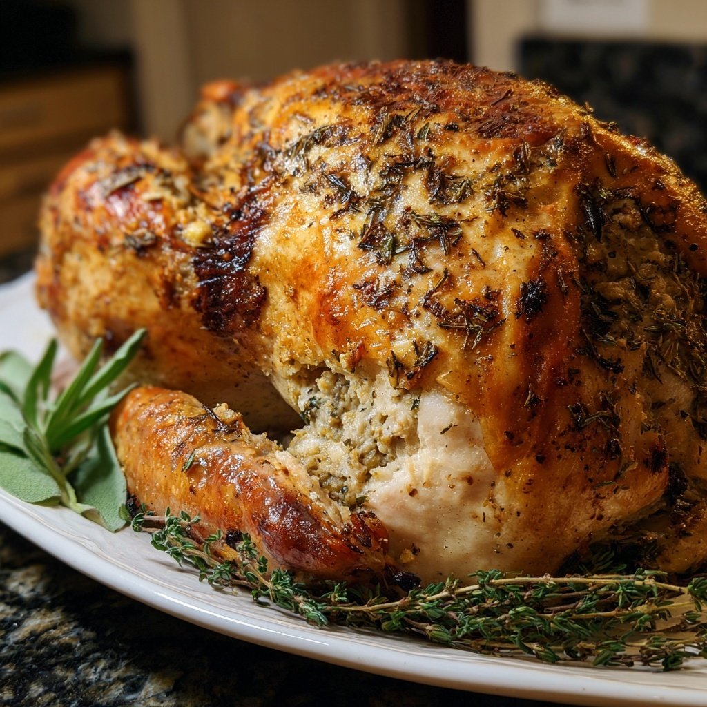 Seasonal & Festive Thanksgiving Herb Stuffed Turkey