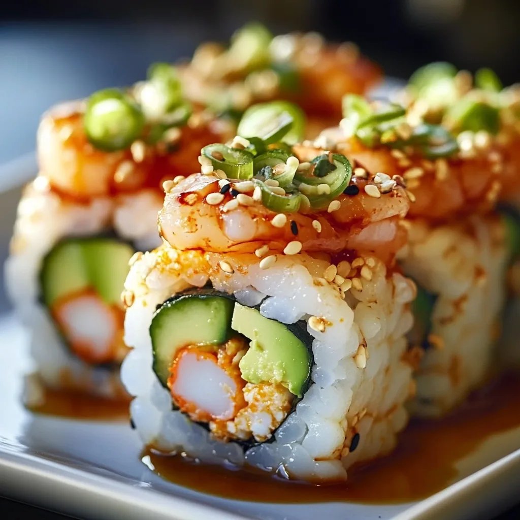 Spicy Shrimp Sushi Stacks