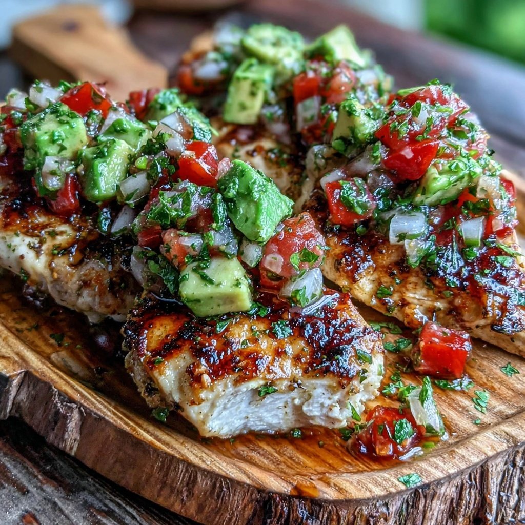 Healthy Grilled Chicken With Avocado Salsa