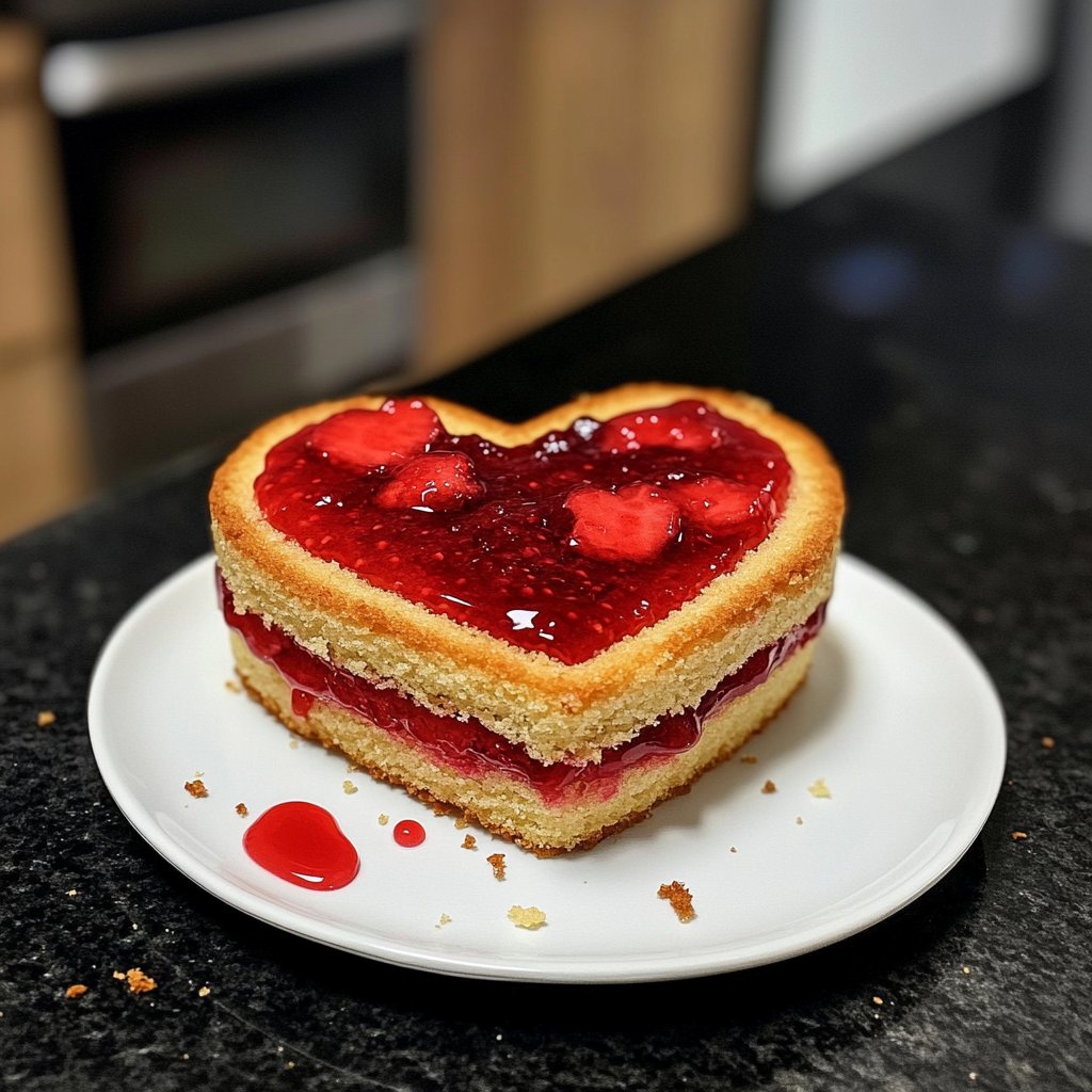 Mini Heart Cake with Strawberry Filling