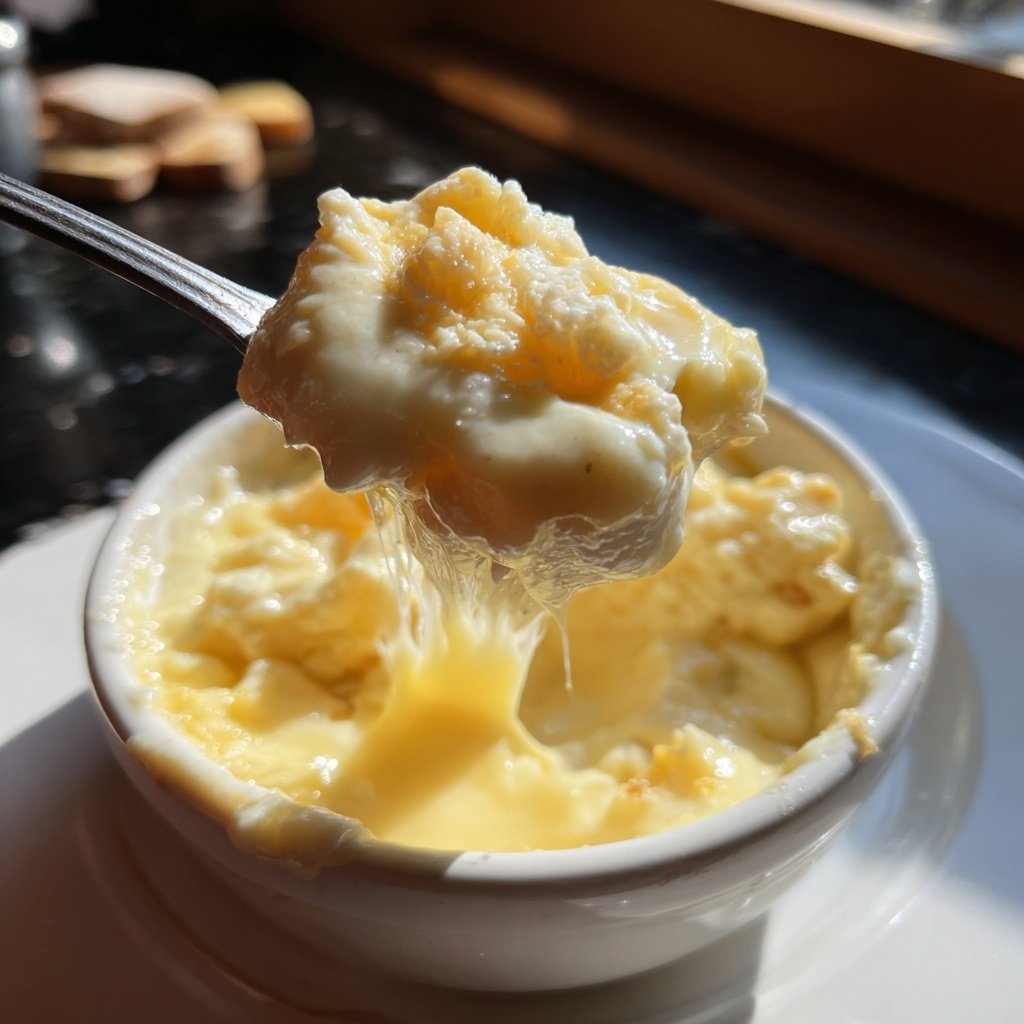 Fondue with White Wine and Garlic