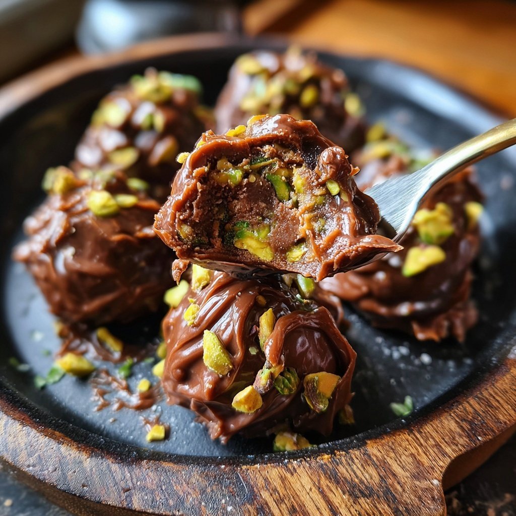 Chocolate Pistachio Fudge Bites