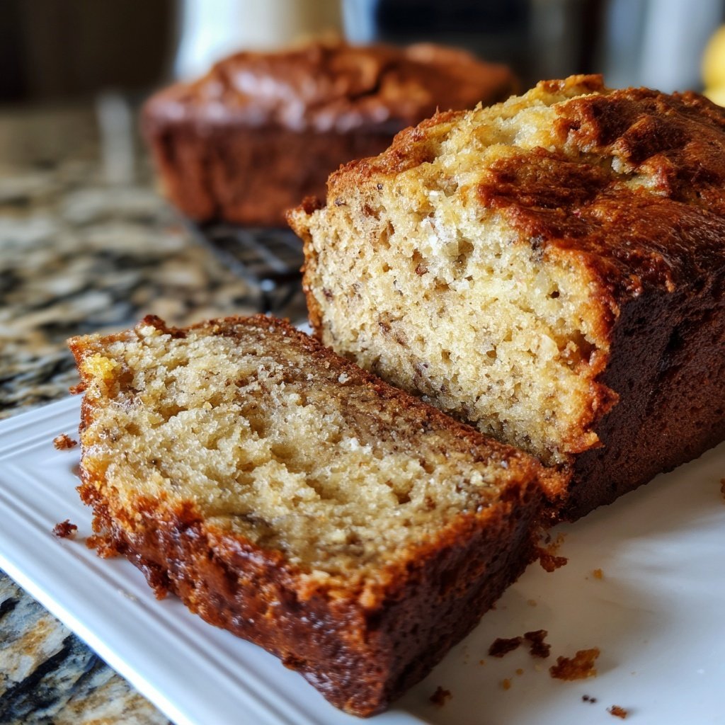 Moist Banana Bread with Ripe Bananas