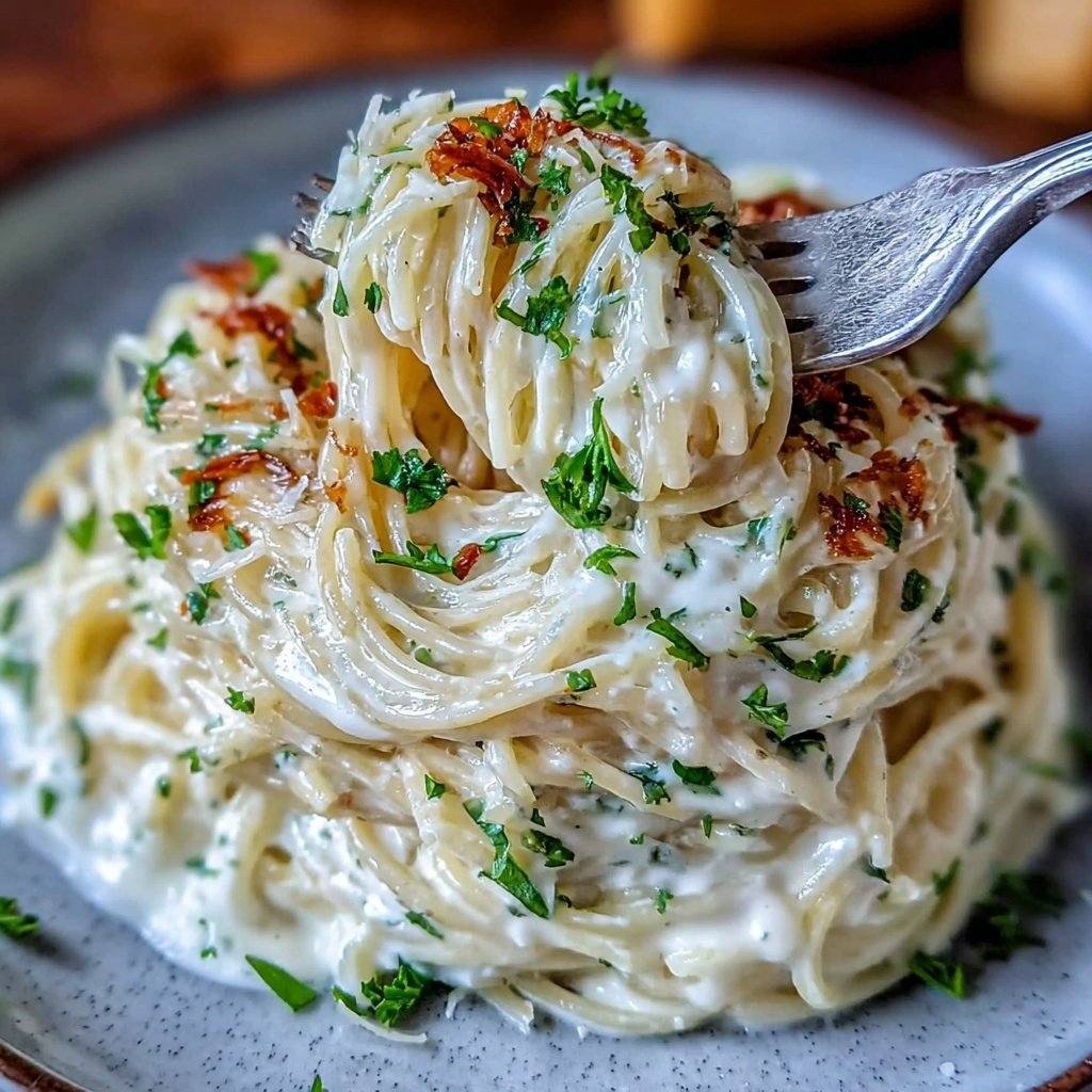 Angel Hair Pasta With Alfredo Sauce