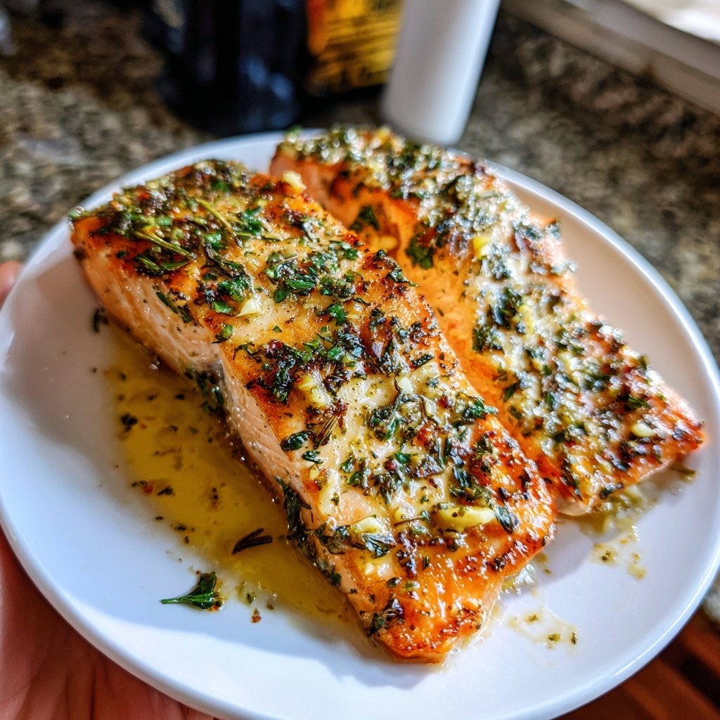 Air Fryer Salmon With Garlic Butter