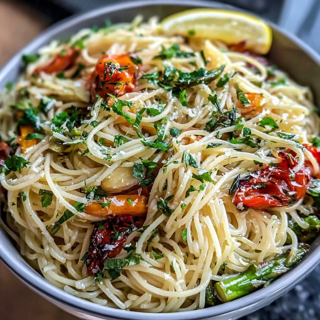 Angel Hair Pasta Primavera With Lemon