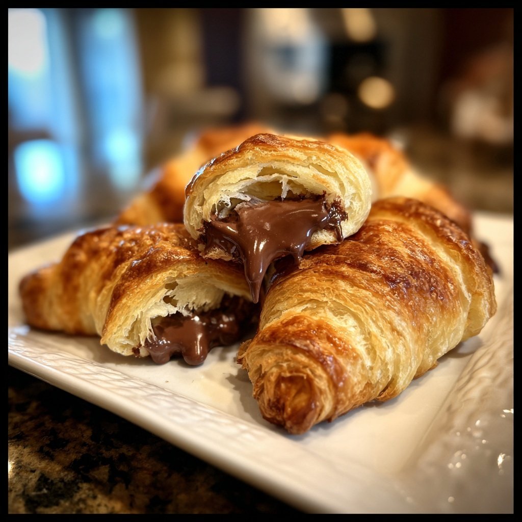 Chocolate Filled Breakfast Croissants